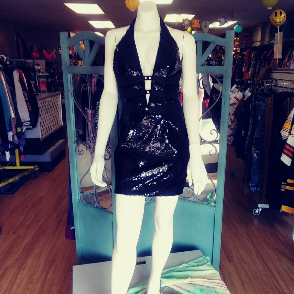 Sequin halter dress